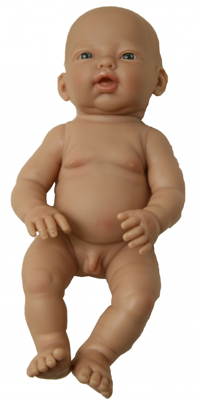 Európai Baba - fiú, kopasz, fürdethető, 37 cm 24 hó+